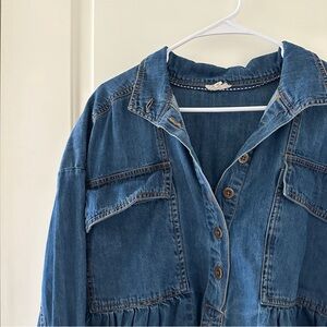 anthropologie denim blouse